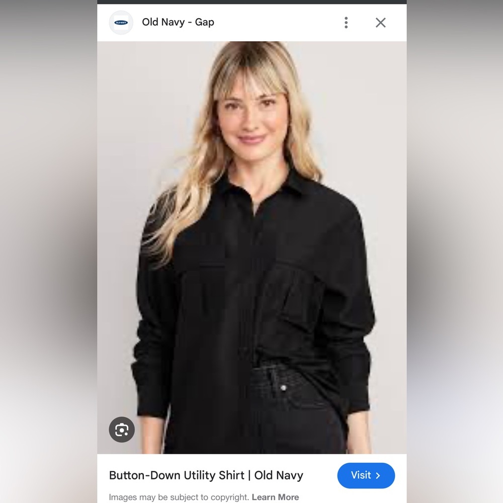 NWT Old Navy women’s button-down utility shirt in black size XL - Picture 7 of 8